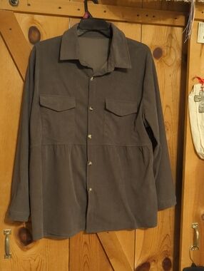 Women's Button Up Corduroy Top 3x